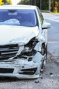 Front of a car get damaged by crash accident Royalty Free Stock Photo