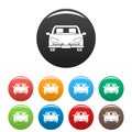 Front car icons set color