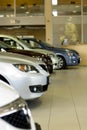 Front of cars in showroom