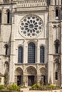 Front of Cathedral of Our Lady of Chartres (CathÃÂ© Royalty Free Stock Photo