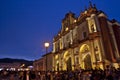 In Front of a Church in San Cristobal de las Casas at Twilight