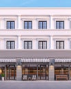 Front of classical style commercial building 3d render Royalty Free Stock Photo