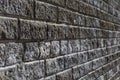 Front close-up view of a brick vintage wall at a 45 degree angle Royalty Free Stock Photo