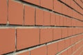 Front close-up view of a brick wall at a 45 degree angle Royalty Free Stock Photo