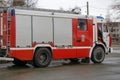 Front close up view of a fire rescue brush fire truck