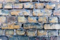 Front close-up view of a old brick wall - Image Royalty Free Stock Photo