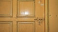 Front closeup shot of locked doors of a door Royalty Free Stock Photo