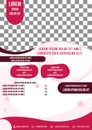 Front cover of business brocure template with pink geometric shapes Royalty Free Stock Photo