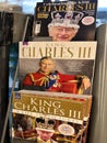 Front cover shot on magazines of New King of United Kingdom Charles III Royalty Free Stock Photo