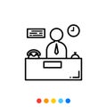 Front desk or Reception icon,Vector and Illustration Royalty Free Stock Photo