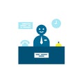 Front desk or Reception icon,Vector and Illustration Royalty Free Stock Photo