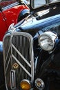 Front detail view of french veteran car Citroen Traction Avant, also called Citroen 11, from year 1954