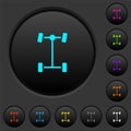 Front differential dark push buttons with color icons