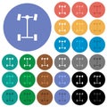 Front differential round flat multi colored icons Royalty Free Stock Photo
