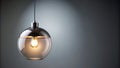 Front distant view of modern round lamp hanging AI-Created Content