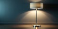Front distant view of modern round lamp hanging AI Generative