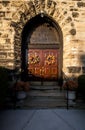 Front Door & Arch at Sunset - Columbia Baptist Church - Cincinnati, Ohio