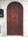 The front door of a beautiful, old Italian town house. door background Royalty Free Stock Photo
