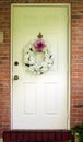 Front door of a brick house Royalty Free Stock Photo