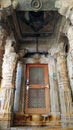 the front door of the building carved from the rock of brown