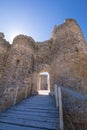 Front door of castle of Penaranda de Duero vertical Royalty Free Stock Photo