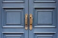 Front door of classic style home. Beautiful entrance of an old house Royalty Free Stock Photo