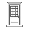 Front door house entrace icon in black and white Royalty Free Stock Photo