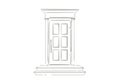 Entrance Front Door. House exterior. Classic home. Hand drawn vector line sketch illustration. Royalty Free Stock Photo