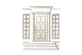 Entrance Front Door. House exterior. Classic home. Hand drawn vector line sketch illustration. Royalty Free Stock Photo