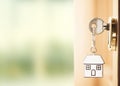 Front door with house keys Royalty Free Stock Photo