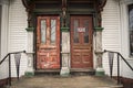 Front Door of a House in Portsmouth NH Royalty Free Stock Photo
