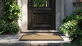 in front door mat Royalty Free Stock Photo