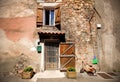 Front door of a mediterranean village house Royalty Free Stock Photo