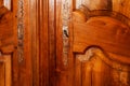 Front of the door of an old wooden cabinet Royalty Free Stock Photo
