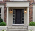 Front door with portico Royalty Free Stock Photo