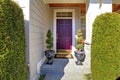 Front door in purple plum color