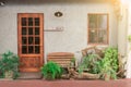 Front Door with small garden so Beautiful House Royalty Free Stock Photo