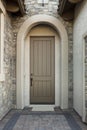 Front door with stone exterior Royalty Free Stock Photo