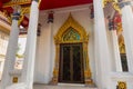 Front door of Famous temple in Bangkok, Wat Ratchaburana, Bangkok, Thailand Royalty Free Stock Photo