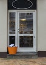 The front door to the store, the entrance to the store in a small town Royalty Free Stock Photo