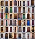 Front doors, Barcelona, Spain