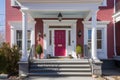 front doorstep of a georgian residence with columns