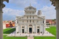 Front of the Duomo in the Piazza Dei Miracoli, Italy, Pisa Royalty Free Stock Photo