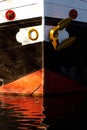 Front of a dutch barge with golden anchor