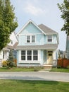 Light Blue Home House Exterior Details Yellow Door Royalty Free Stock Photo