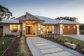 Front elevation of a new Australian style home Royalty Free Stock Photo