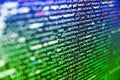 Front-end applications in the color concept. Shallow depth of field, selective focus effect. Programming code abstract screen of Royalty Free Stock Photo