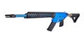 Front end of AR15 rifle anodized blue paint Royalty Free Stock Photo