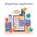 Front end developer concept. Single-page app interface design improvement Royalty Free Stock Photo