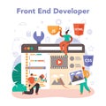 Front end developer concept. Website interface design improvement. Royalty Free Stock Photo
